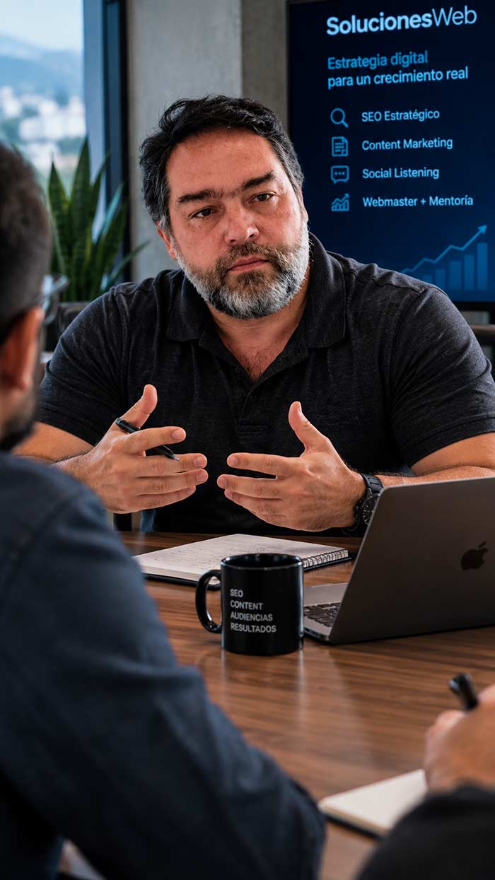 Ricardo Avella en reunión de estrategia con clientes